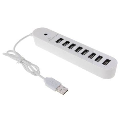 8 Ports USB 2.0 Portable Oval Hub, Length: 50cm(White) by buy2fix