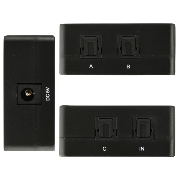 SPDIF / TOSLINK Power Adapter Digital Optical Audio Splitter Amplifier 1x3 Supports 5.1 - Fiber Receiver by buy2fix | Online Shopping UK | buy2fix