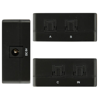 SPDIF / TOSLINK Power Adapter Digital Optical Audio Splitter Amplifier 1x3 Supports 5.1 - Fiber Receiver by buy2fix | Online Shopping UK | buy2fix