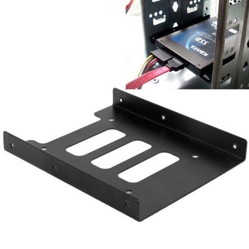 SSD HDD 2.5 inch to 3.5 inch Converter Hard Drive Metal Bracket Adapter Holder(Black) - Caddies & Enclosures by buy2fix | Online Shopping UK | buy2fix