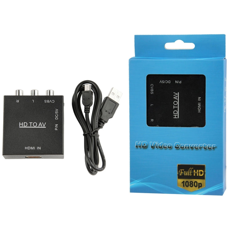 HDV-M610 Mini Size Full HD 1080P HDMI to AV/CVBS Video Converter Adapter(Black) by buy2fix