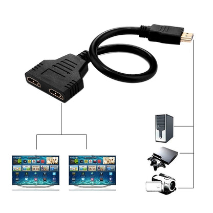 30cm 1080P HDMI Port Male to 2 Female 1 in 2 out Splitter Cable Adapter Converter - Splitter by buy2fix | Online Shopping UK | buy2fix