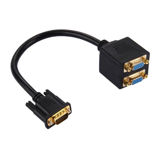 Câble répartiteur VGA mâle vers 2 VGA femelle de 30 cm (noir)
