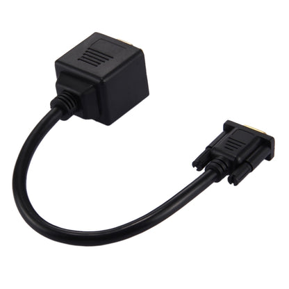 30cm VGA Male to 2 VGA Female Splitter Cable(Black) - Cable by buy2fix | Online Shopping UK | buy2fix