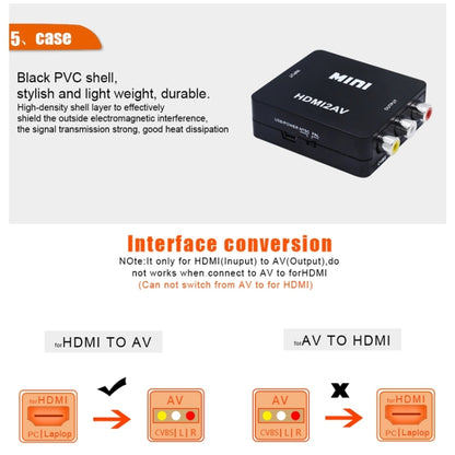 VK-126 Mini HD HDMI to AV/CVBS Video Converter Adapter by buy2fix