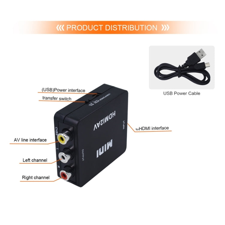 VK-126 Mini HD HDMI to AV/CVBS Video Converter Adapter by buy2fix