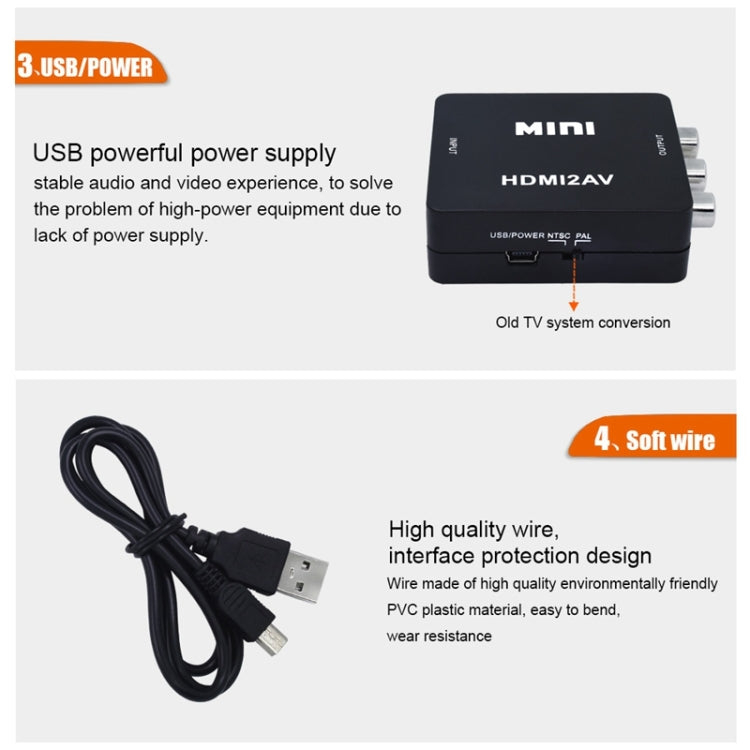 VK-126 Mini HD HDMI to AV/CVBS Video Converter Adapter by buy2fix