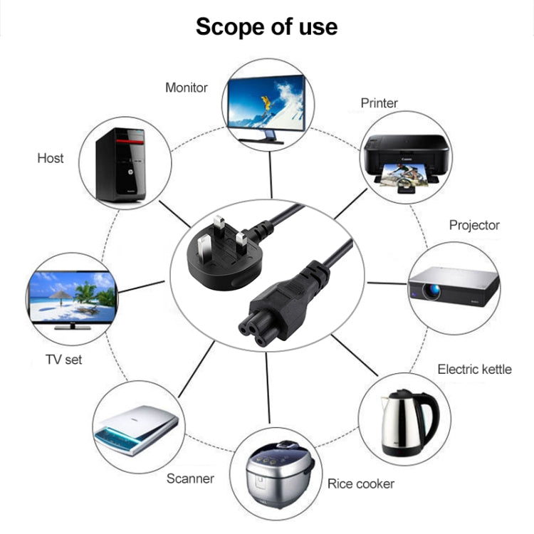 High Quality 3 Prong Style UK Notebook AC Power Cord, Length: 1.5m - Power Cord by buy2fix | Online Shopping UK | buy2fix