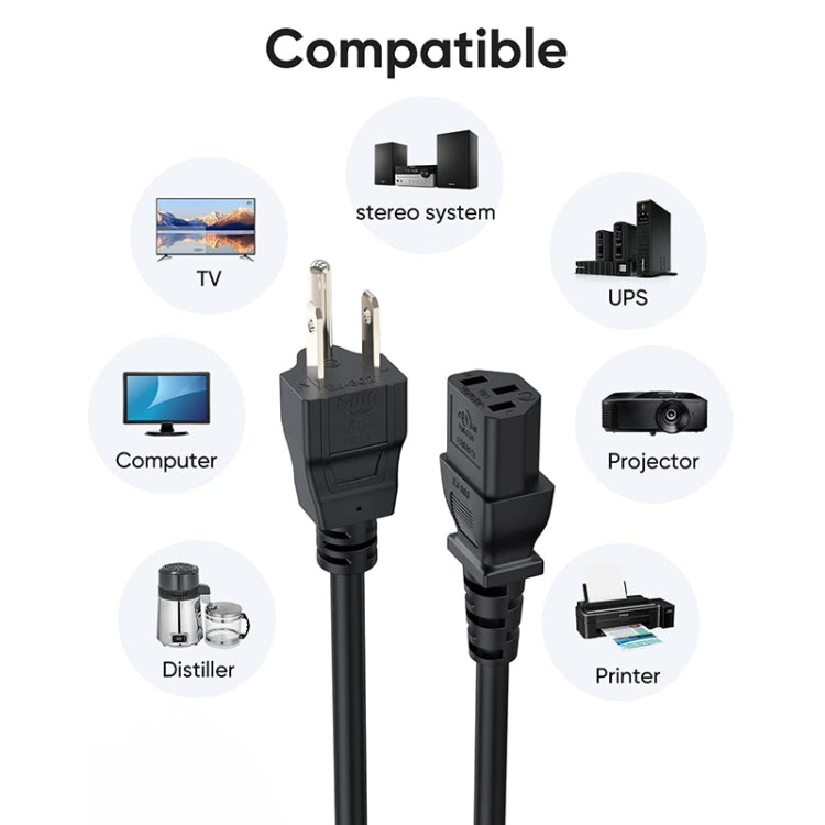 High Quality 3 Prong Style US Notebook AC Power Cord, Length: 1.8m by buy2fix