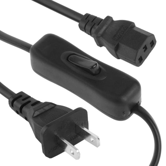 3 Prong Style AC Power Cord with 304 Switch, Length: 1.2m(Black) - Power Cord by buy2fix | Online Shopping UK | buy2fix