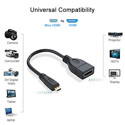 17cm Micro HDMI Male to HDMI Female Adapter Cable - Cable by buy2fix | Online Shopping UK | buy2fix