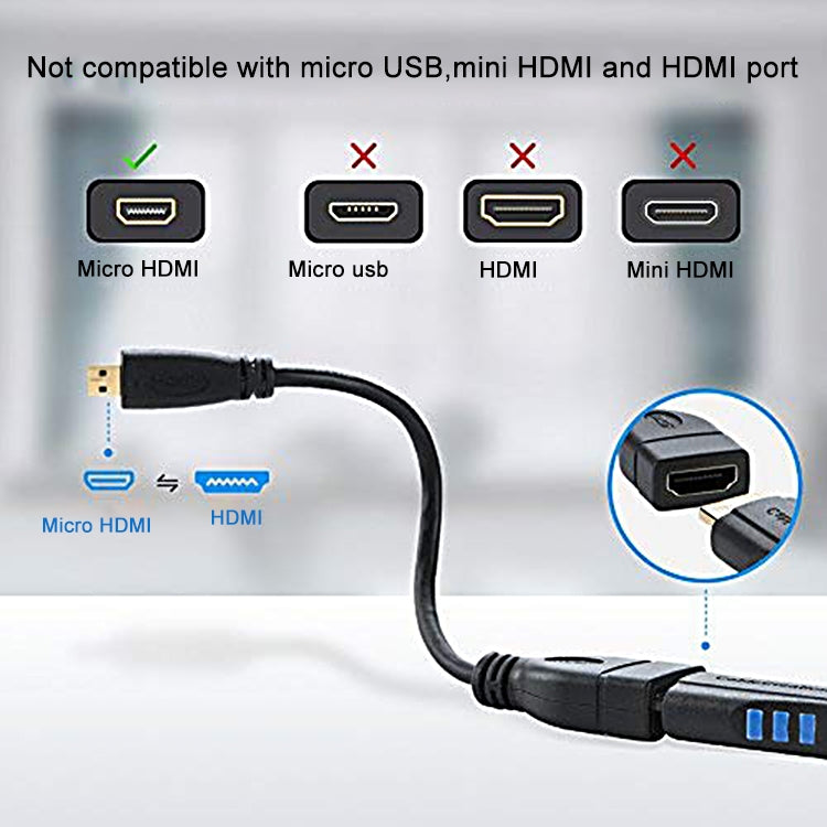 17cm Micro HDMI Male to HDMI Female Adapter Cable - Cable by buy2fix | Online Shopping UK | buy2fix