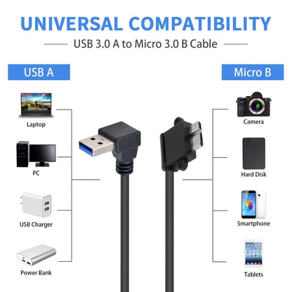 90 Degree USB 3.0 to Micro 3.0 Data Cable for Galaxy Note III / N9000, Length: 26cm - OTG Adapter by buy2fix | Online Shopping UK | buy2fix