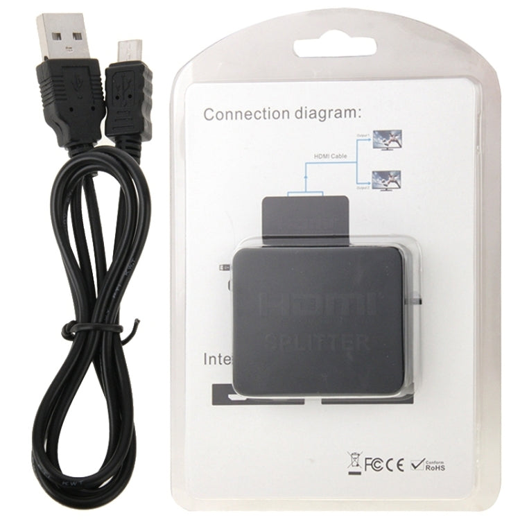 Mini Full HD 4K 1x2 HDMI 3D V1.4b Splitter for HDTV / STB/ DVD / Projector / DVR by buy2fix