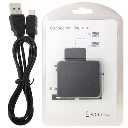 Mini Full HD 4K 1x2 HDMI 3D V1.4b Splitter for HDTV / STB/ DVD / Projector / DVR by buy2fix