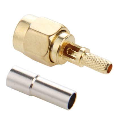 10 PCS Gold Plated Crimp SMA Male Straight Connector Adapter for RG174 / RG188 / RG316 / LMR100 Cable by buy2fix