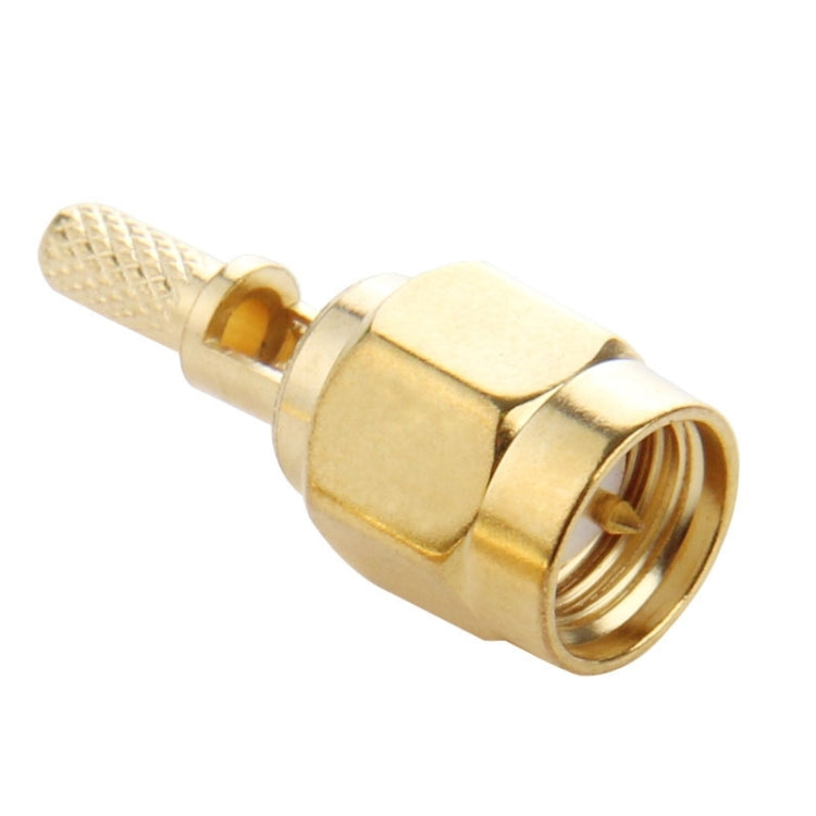 10 PCS Gold Plated Crimp SMA Male Straight Connector Adapter for RG174 / RG188 / RG316 / LMR100 Cable by buy2fix