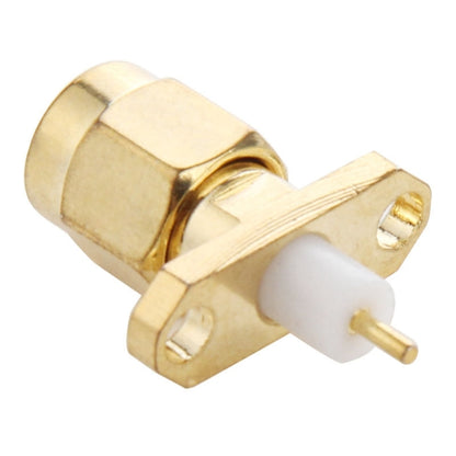 10 PCS Gold Plated SMA Male 2 Holes Panel Mount Short Dielectric Solder Connector Adapter by buy2fix