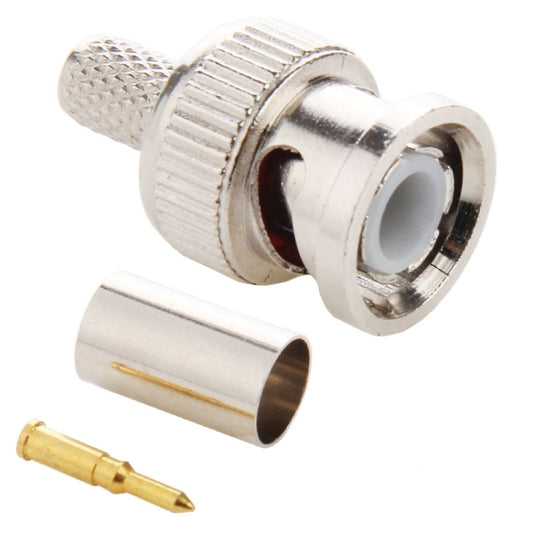 100 PCS UG1789 Crimp 3 in 1 BNC Male Connector Adapter for RG59 Coaxial Cable - Connector by buy2fix | Online Shopping UK | buy2fix