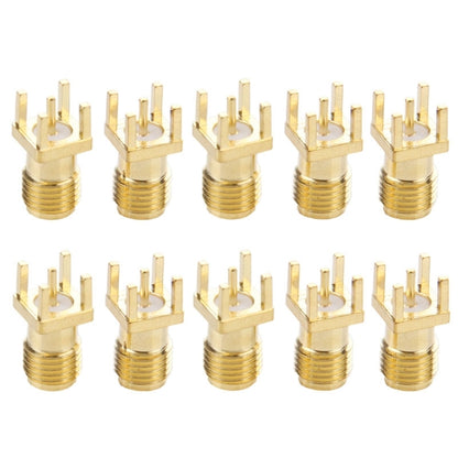 10 PCS Gold Plated SMA Female Panel Mount PCB Square Equally RF Connector Adapter by buy2fix