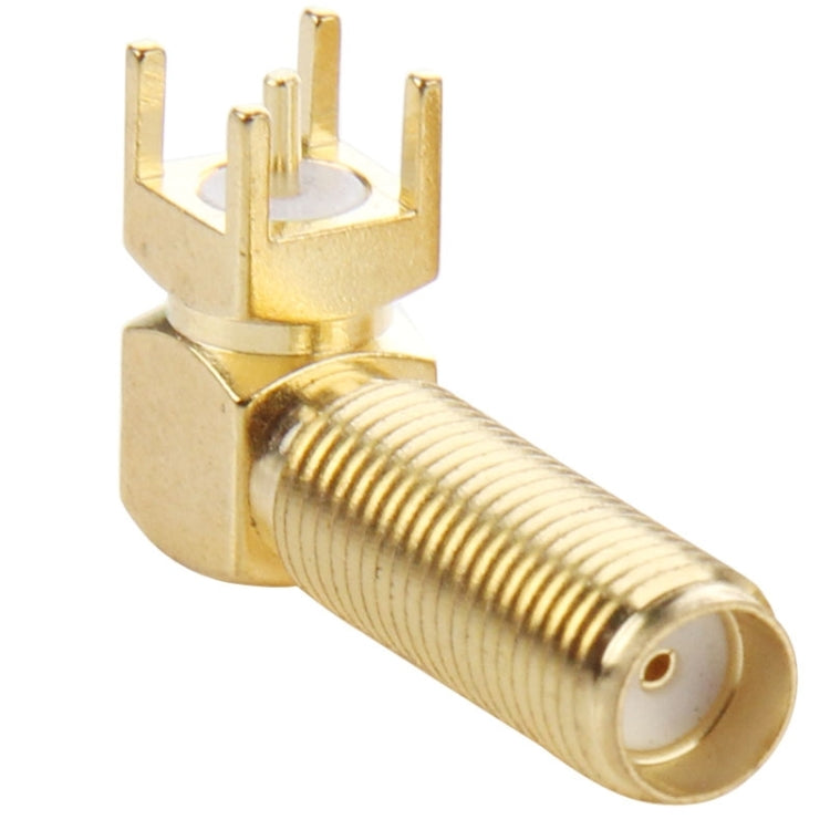 10 PCS Gold Plated SMA Female Right Angle 90 Degrees Panel PCB Mount 4.0mm Square Connector Adapter by buy2fix