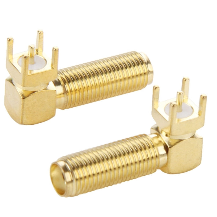 10 PCS Gold Plated SMA Female Right Angle 90 Degrees Panel PCB Mount 4.0mm Square Connector Adapter by buy2fix