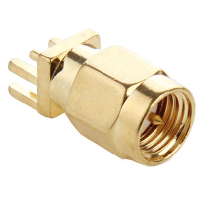 10 PCS Gold Plated SMA Male Jack Socket PCB Edge Mount Solder 0.62 inch RF Connector Adapter by buy2fix