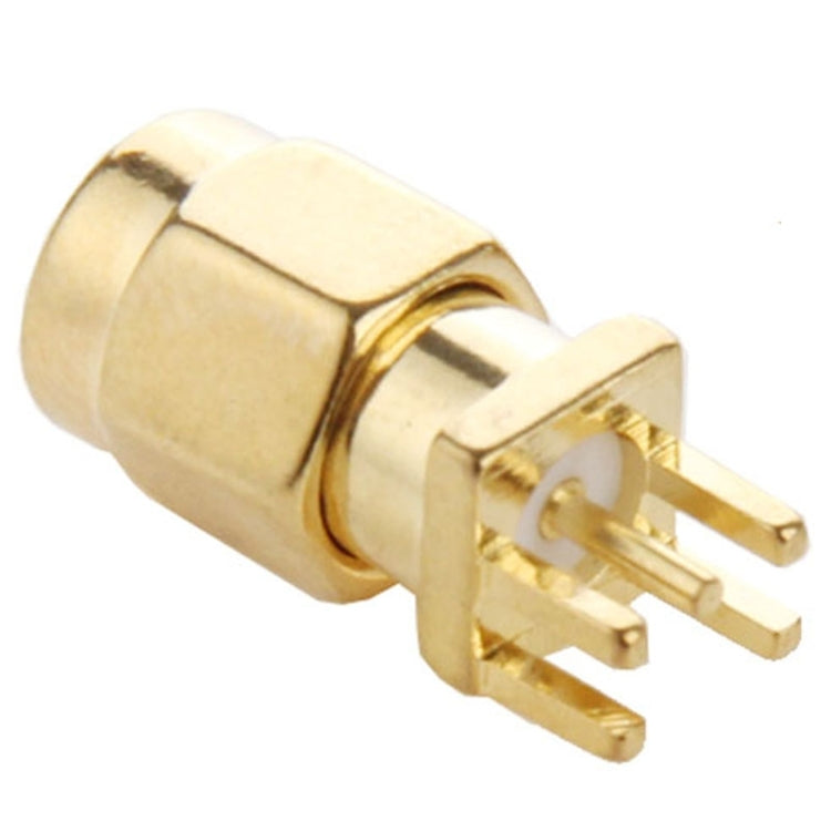 10 PCS Gold Plated SMA Male Jack Socket PCB Edge Mount Solder 0.62 inch RF Connector Adapter by buy2fix