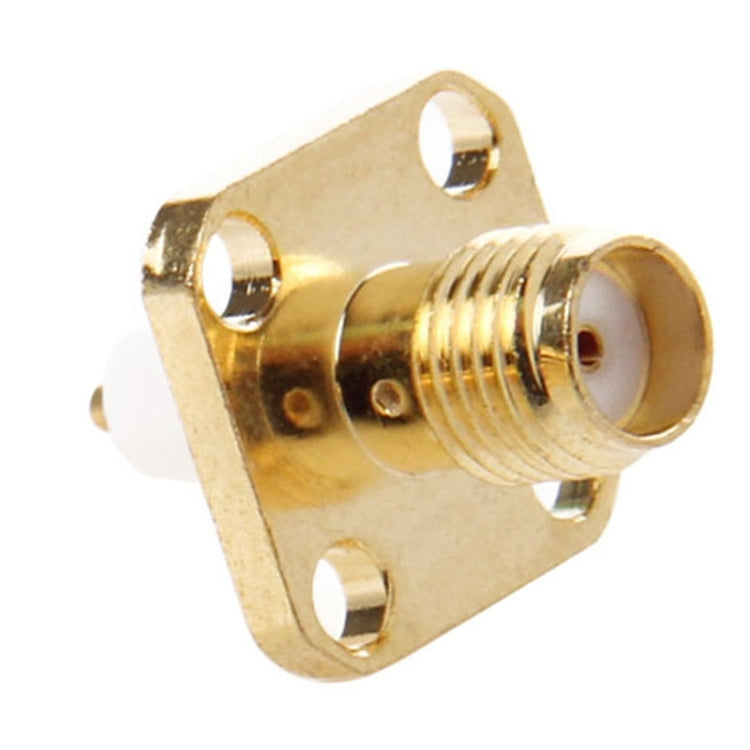 10 PCS Gold Plated SMA Female 4 Holes Chassis Panel Mount Extended Dielectric Solder Connector Adapter by buy2fix