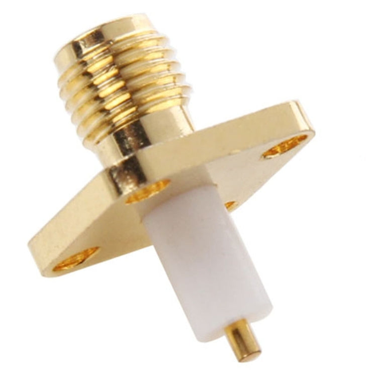 10 PCS Gold Plated SMA Female 4 Holes Chassis Panel Mount Extended Dielectric Solder Connector Adapter by buy2fix