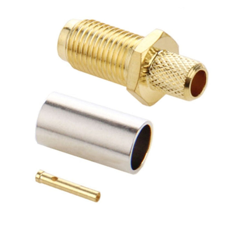 10 PCS Gold Plated SMA Female Crimp RF Connector Adapter for RG58 / RG400 / RG142 / LMR195 Cable by buy2fix