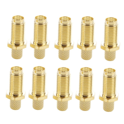 10 PCS Gold Plated SMA Female Crimp RF Connector Adapter for RG58 / RG400 / RG142 / LMR195 Cable by buy2fix