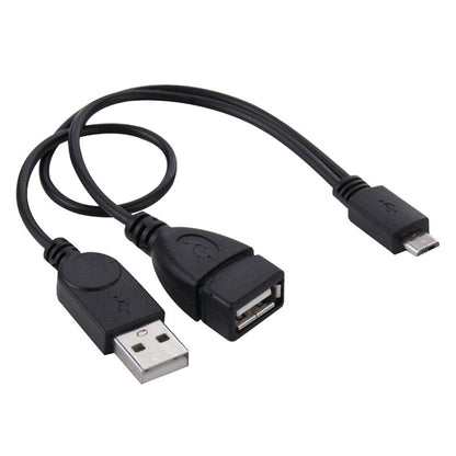 Micro USB to USB 2.0 Male & USB 2.0 Female Host OTG Converter Adapter Cable, Length: About 30cm(Black) by buy2fix