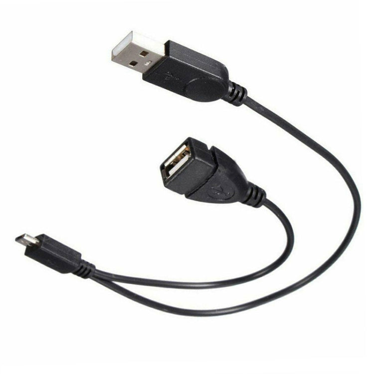Micro USB to USB 2.0 Male & USB 2.0 Female Host OTG Converter Adapter Cable, Length: About 30cm(Black) by buy2fix