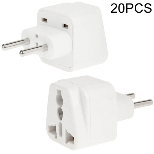 20PCS EU Plug Adapter Power Socket Travel Converter(White) - Plug Adaptor by buy2fix | Online Shopping UK | buy2fix
