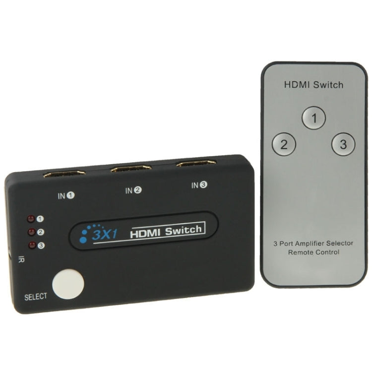 Mini 3x1 HD 1080P HDMI V1.3 Selector with Remote Control for HDTV / STB/ DVD / Projector / DVR by buy2fix