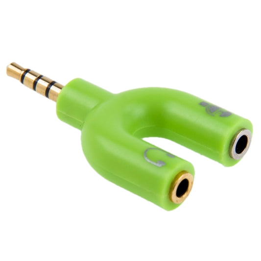 3.5mm Stereo Male to 3.5mm Headphone & Mic Female Splitter Adapter(Green) - Splitter Adapter by buy2fix | Online Shopping UK | buy2fix