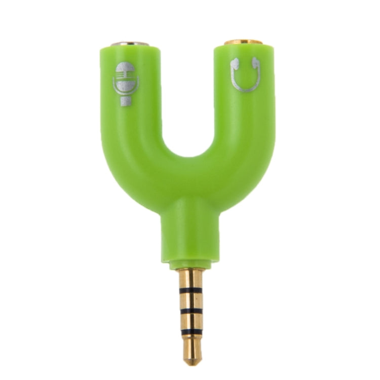 3.5mm Stereo Male to 3.5mm Headphone & Mic Female Splitter Adapter(Green) - Splitter Adapter by buy2fix | Online Shopping UK | buy2fix