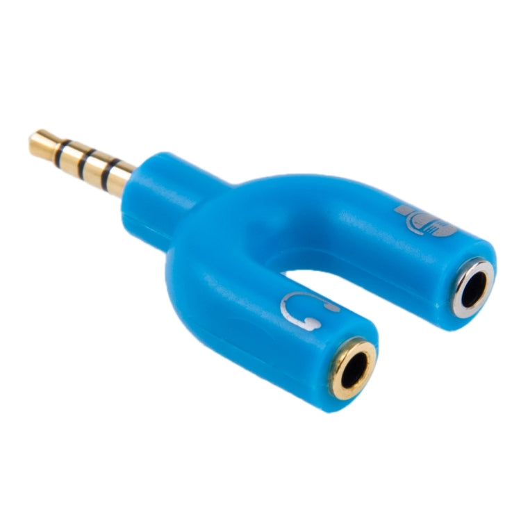 3.5mm Stereo Male to 3.5mm Headphone & Mic Female Splitter Adapter(Blue) by buy2fix