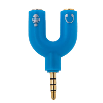 3.5mm Stereo Male to 3.5mm Headphone & Mic Female Splitter Adapter(Blue) by buy2fix