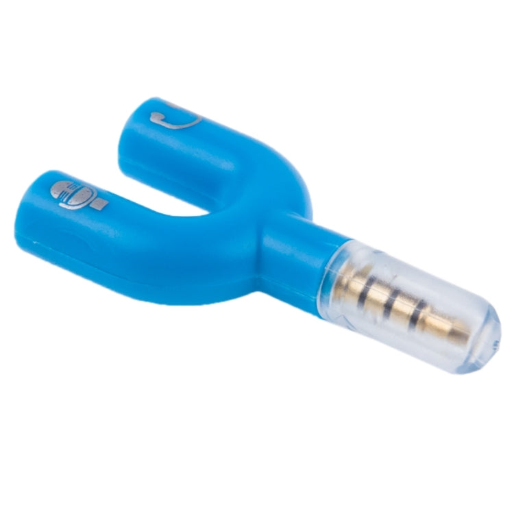 3.5mm Stereo Male to 3.5mm Headphone & Mic Female Splitter Adapter(Blue) by buy2fix