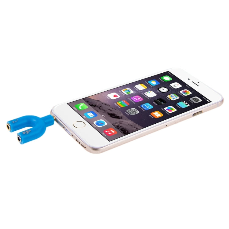 3.5mm Stereo Male to 3.5mm Headphone & Mic Female Splitter Adapter(Blue) by buy2fix