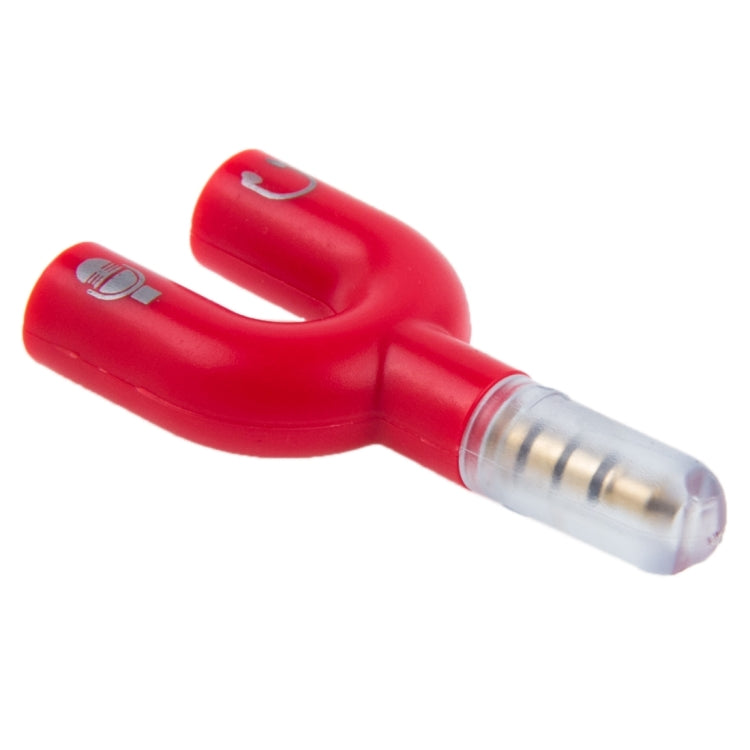 3.5mm Stereo Male to 3.5mm Headphone & Mic Female Splitter Adapter(Red) - Splitter Adapter by buy2fix | Online Shopping UK | buy2fix