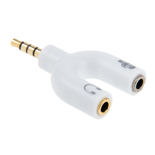 3.5mm Stereo Male to 3.5mm Headphone & Mic Female Splitter Adapter(White) - Splitter Adapter by buy2fix | Online Shopping UK | buy2fix