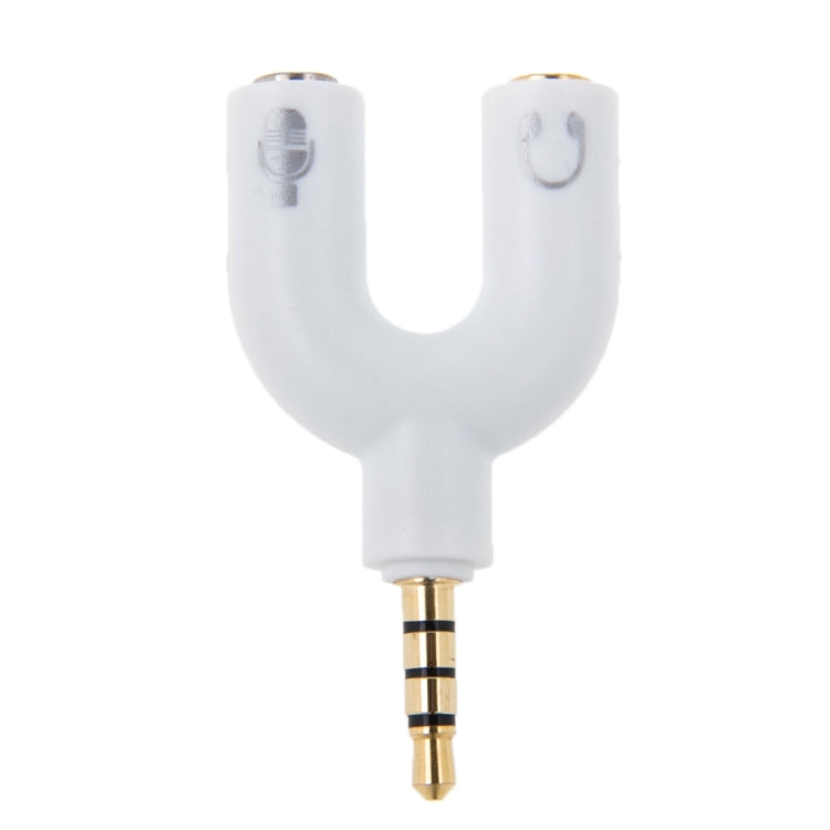 3.5mm Stereo Male to 3.5mm Headphone & Mic Female Splitter Adapter(White) - Splitter Adapter by buy2fix | Online Shopping UK | buy2fix