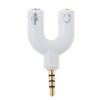3.5mm Stereo Male to 3.5mm Headphone & Mic Female Splitter Adapter(White) - Splitter Adapter by buy2fix | Online Shopping UK | buy2fix