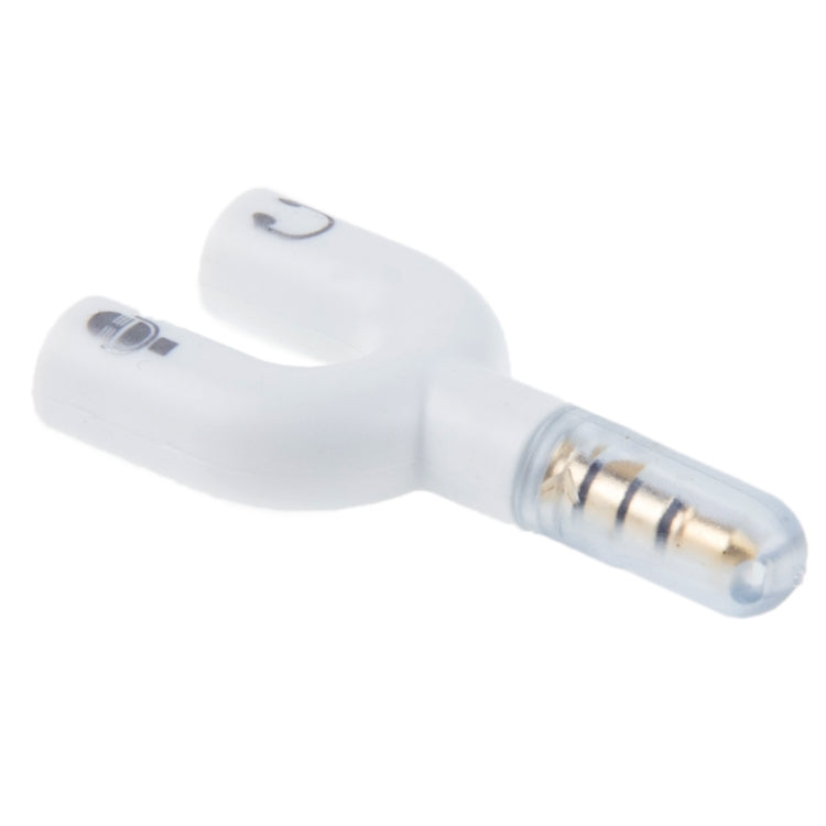 3.5mm Stereo Male to 3.5mm Headphone & Mic Female Splitter Adapter(White) - Splitter Adapter by buy2fix | Online Shopping UK | buy2fix