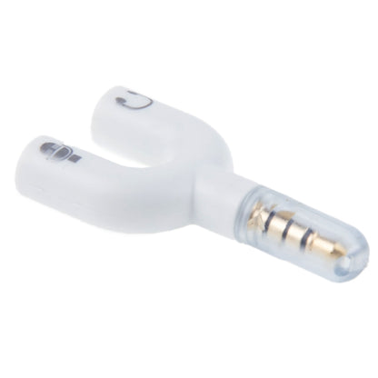 3.5mm Stereo Male to 3.5mm Headphone & Mic Female Splitter Adapter(White) - Splitter Adapter by buy2fix | Online Shopping UK | buy2fix
