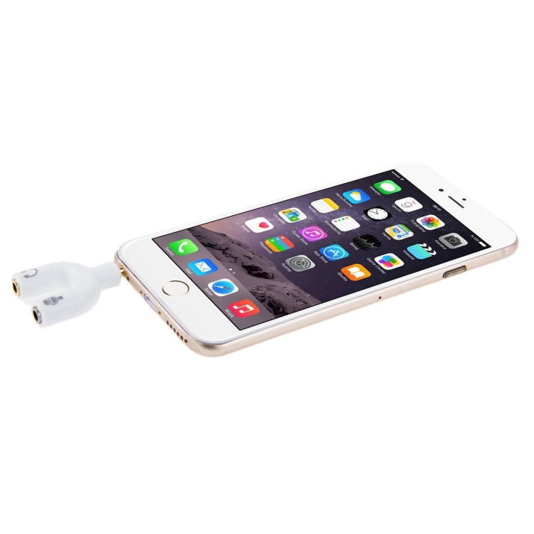 3.5mm Stereo Male to 3.5mm Headphone & Mic Female Splitter Adapter(White) - Splitter Adapter by buy2fix | Online Shopping UK | buy2fix