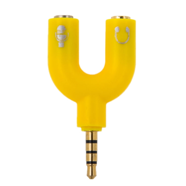 3.5mm Stereo Male to 3.5mm Headphone & Mic Female Splitter Adapter(Yellow) by buy2fix